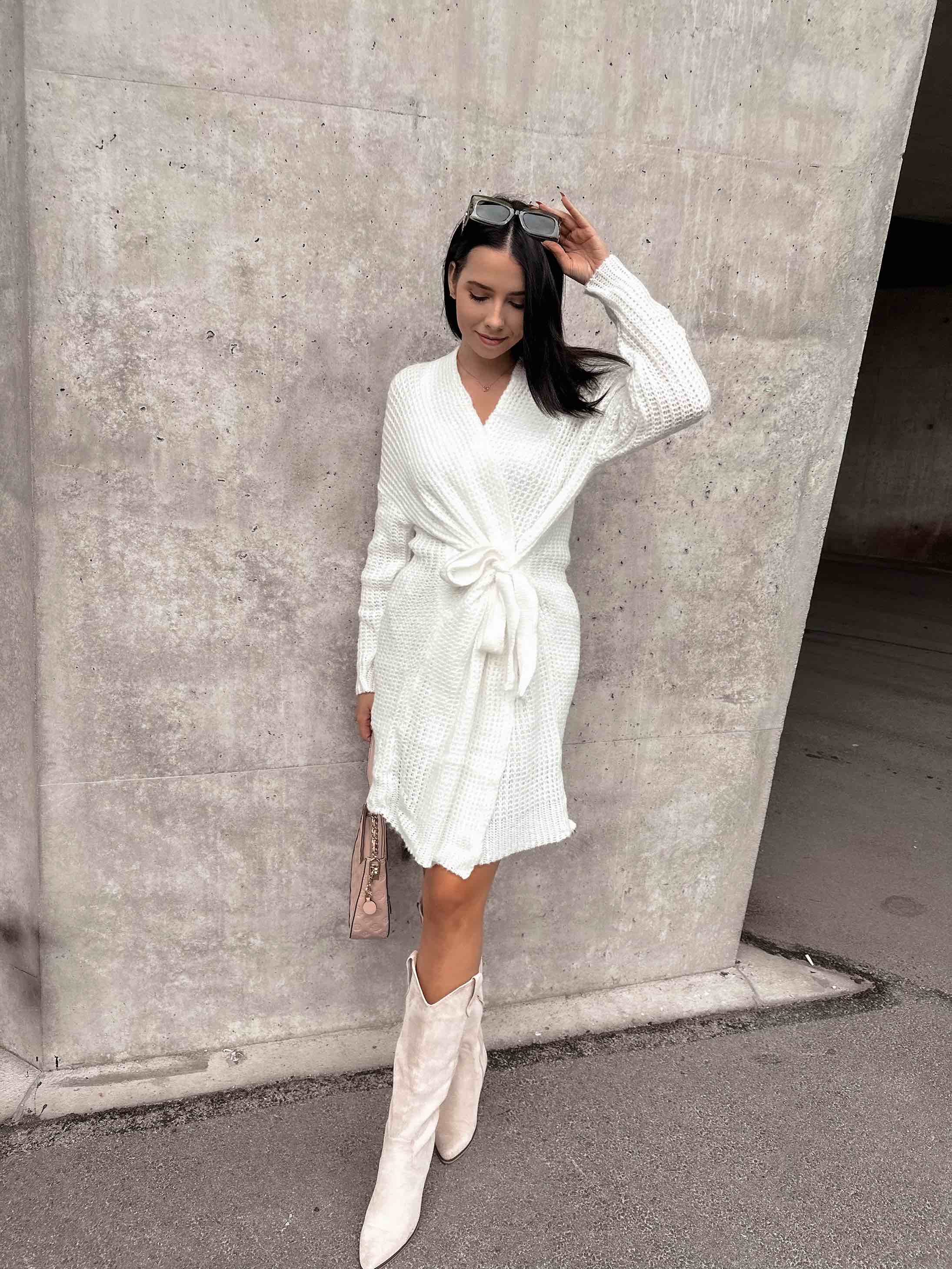 Sweter kardigan Hessa ecru zdjęcie 3